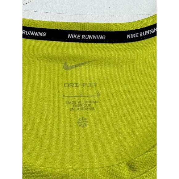 Nike Dri Fit Miler Lime Green Running Tank Top DV9321 308 Men’s Size Large - Picture 4 of 6